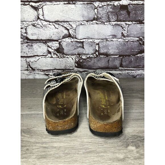 BIRKENSTOCK PAPILLIO Black White Leather Footbed Sandals Women’s Sz 38EU/7.5M US - Picture 4 of 16